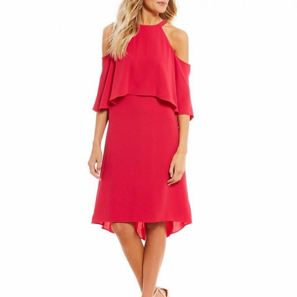 Mika Mindel Fuchsia Popover High-Low Delia Dress